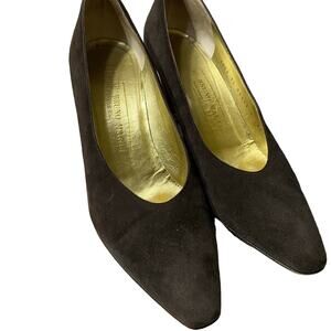 BRUNO MAGLI Brown Suede Leather Shoes SIZE 9.5 AAAA Classic Pumps Made In Italy